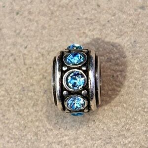 🆕Listing! Brighton Glam Spacer bead Round light blue Aquamarine crystals Retired